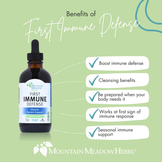 Mountain Meadow Herbs First Immune Defense | All Natural Immune Support in a Fast Acting Liquid Supplement - 4 oz