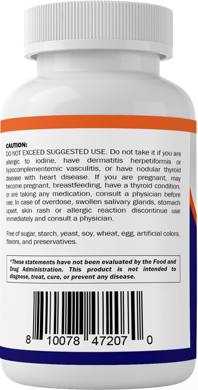Vitamatic Potassium Iodide 65 mg per Serving - 60 Tablets - Thyroid Support - KI Pills (60 Count (Pack of 1)) : Health & Household