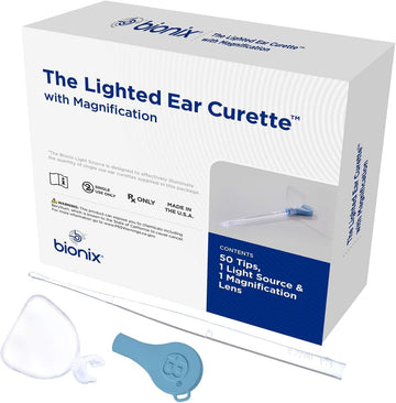 Bionix - Lighted Infantscoop Ear Curette Tool, Earwax Removal Tool, Helps Remove Wax Buildup, Safe Earwax Removal, Convenient & Easy-To-Use, Ideal For Healthcare Providers, Single-Use (50 Count)