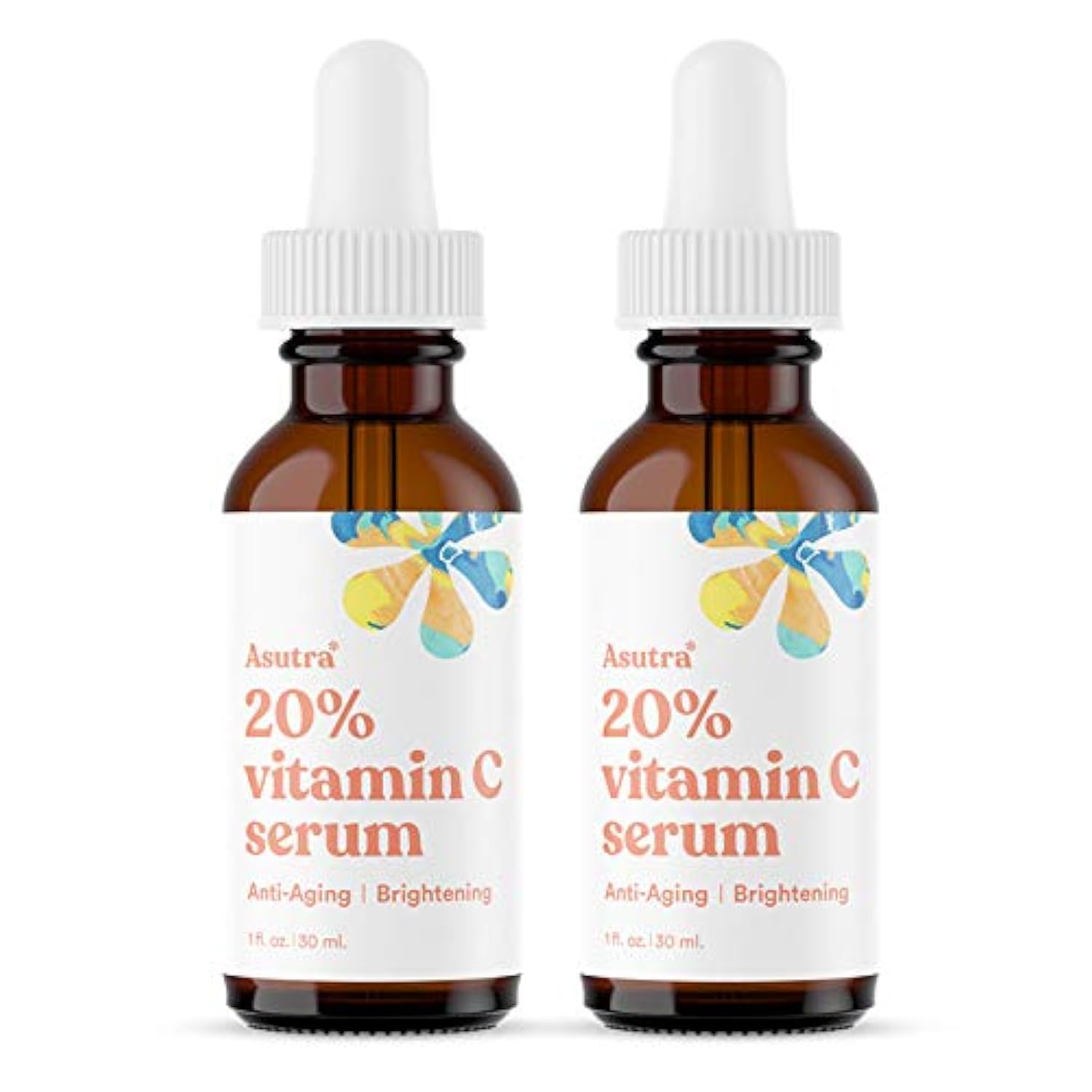 Asutra Hyaluronic Acid Serum For Face, 1 Fl Oz - Vitamin C & E, Aloe, Green Tea, Geranium & Jojoba Oil, Plumping Face Serum, Hydrating Facial Skin Care, Combat Signs Of Aging