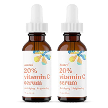 Asutra Hyaluronic Acid Serum For Face, 1 Fl Oz - Vitamin C & E, Aloe, Green Tea, Geranium & Jojoba Oil, Plumping Face Serum, Hydrating Facial Skin Care, Combat Signs Of Aging
