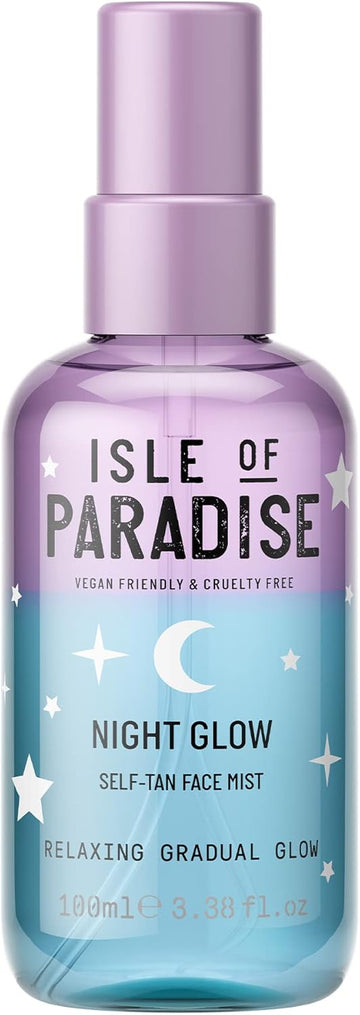 Isle Of Paradise Night Glow Gradual Self-Tan Face Mist, 100Ml | Relaxing Gradual Glow | Vegan & Cruelty Free