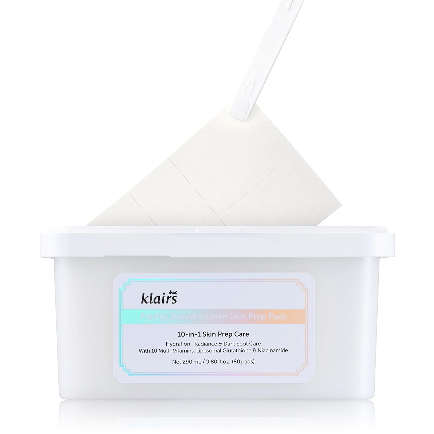 Dearklairs Freshly Juiced Vitamin Toner Pads, Makeup Prep, Liposomal Glutathione, Easy-Split, Glow, Glass Skin, Exfoliation, 80 Pads