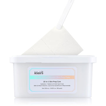 Dearklairs Freshly Juiced Vitamin Toner Pads, Makeup Prep, Liposomal Glutathione, Easy-Split, Glow, Glass Skin, Exfoliation, 80 Pads