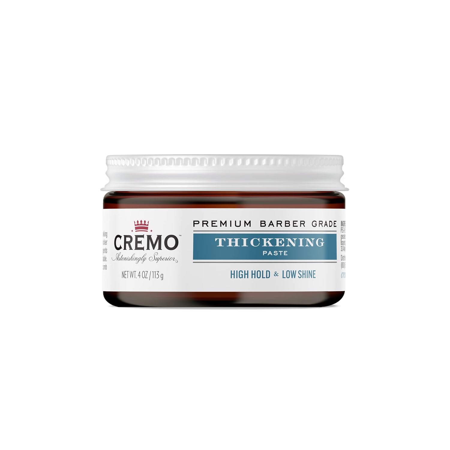 Cremo Premium Barber Grade Hair Styling Thickening Paste, High Hold, Low Shine, 4 Oz : Beauty & Personal Care