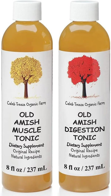 Old Amish Muscle And Digestion Tonic Pack (Formerly: Stops Leg Cramps And Stops Acid Reflux) With Apple Cider Vinegar Bundle By Caleb Treeze