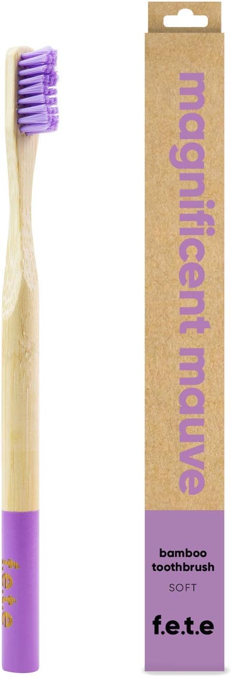 F.E.T.E | Magnificent Mauve Bamboo Toothbrush | Biodegradable & Compostable Handle | Recyclable Soft Bristles | Sustainable | Vegan