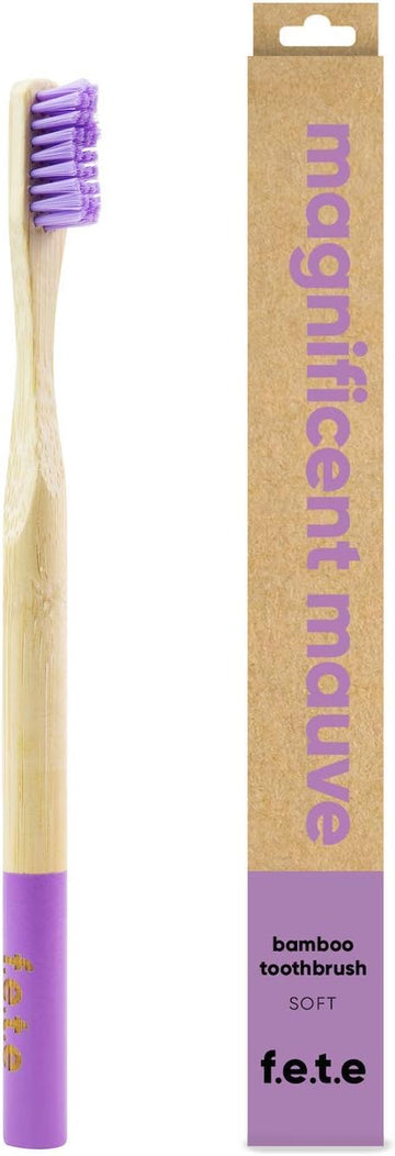 F.E.T.E | Magnificent Mauve Bamboo Toothbrush | Biodegradable & Compostable Handle | Recyclable Soft Bristles | Sustainable | Vegan