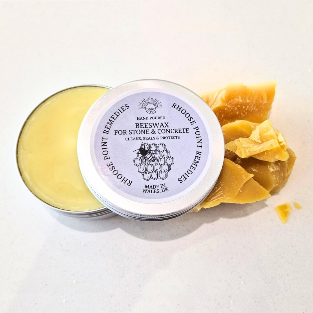 Beeswax Polish for Stone & Concrete - 200ml – Cleans, Seals & Protects Natural & Man-Made Surfaces inc. Marble, Quartz, Granite, Slate, Ceramic