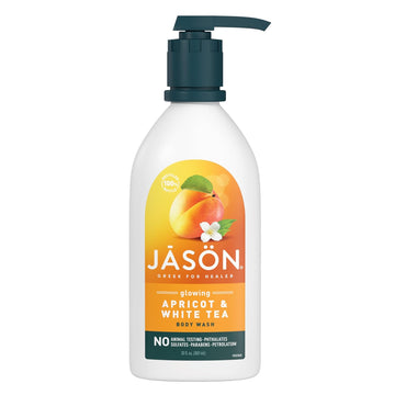 Jason Apricot And White Tea Glowing Body Wash, For A Gentle Feeling Clean, 30 Fluid Ounces