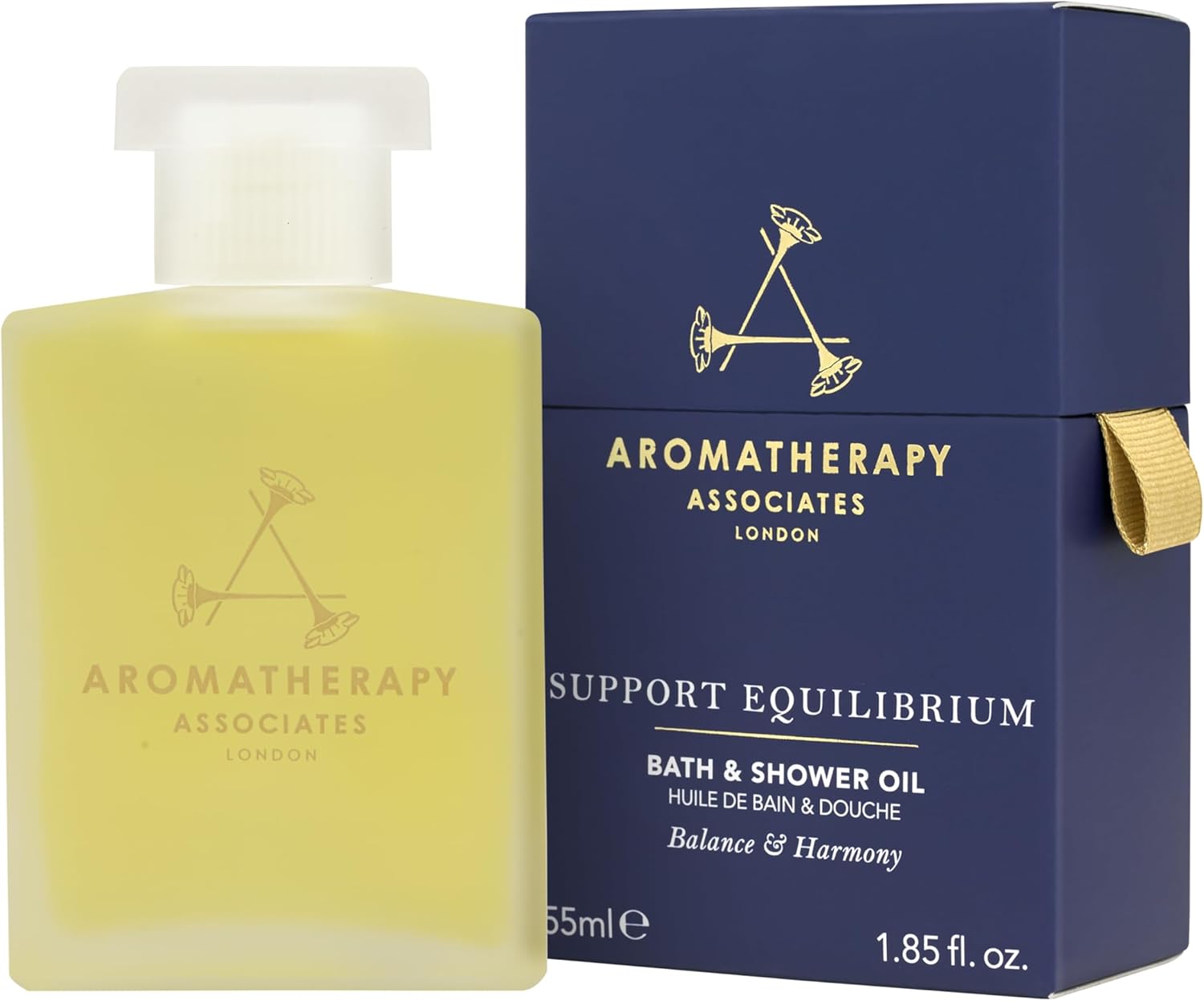Aromatherapy Associates Bath And Shower Oil, Luxury Spa, Natural Bath, Bath Oil, Vegan, Cruelty Free, Environment Friendly (Support Equilibrium Bath And Shower Oil 55Ml)