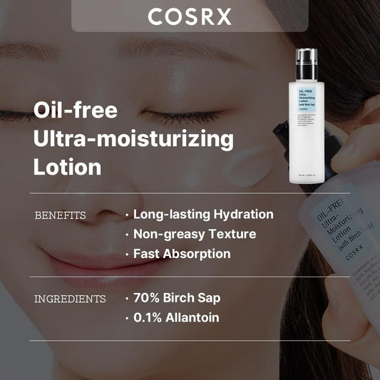 Cosrx Daily Acne Facial Moisturizer With Birch Sap, 3.38 Fl.Oz / 100Ml, Hydrating Moisturizer For All Skin Types, Korean Skincare, Paraben Free
