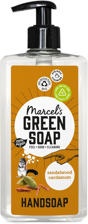 Marcel'S Green Soap - Hand Soap Sandalwood & Cardamom - Handwash Dispenser - 100% Eco Friendly - 100% Vegan - 97% Biodegradable - 250 Ml