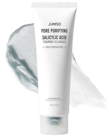 Jumiso Pore-Purifying Salicylic Acid Foaming Cleanser - Korean Face Wash With 0.5% Bha Blue Clay - Oil Control Low Ph Non-Comedogenic Glass Skin Texture Improvement - All Skin Types Daily Use 4.23 Oz