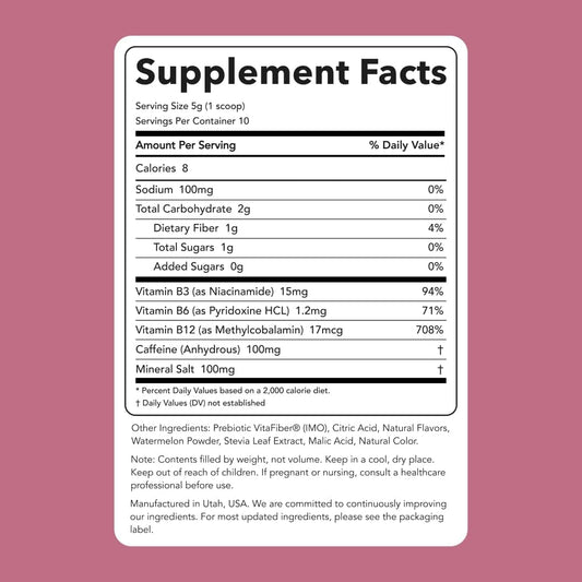 Clean Simple Eats Sour Cherry Energy Drink Mix, With 100Mg Caffeine (10 Servings)