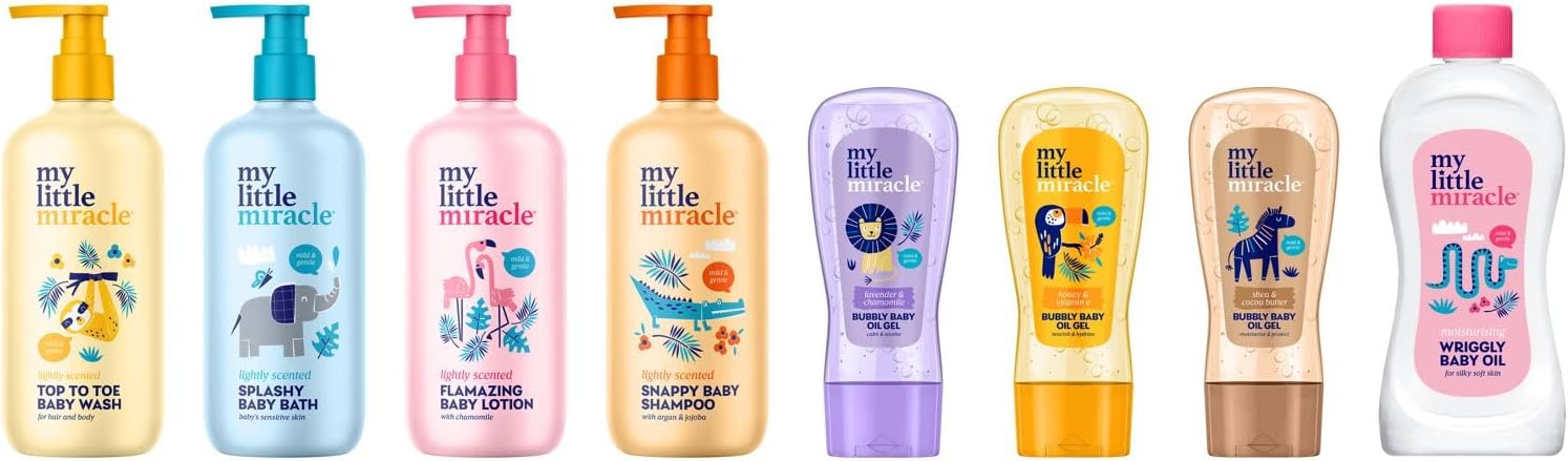My Little Miracle Top To Toe Baby Hair And Body Wash, Tear-Free Gentle Formula For All Skin & Hair Types, 500Ml 2-Pack