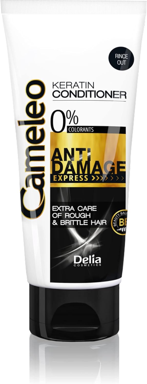 Cameleo - Keratin Conditioner - Repair Treatment With Keratin & Argan Oil For Damaged, Dry Brittle Hair - Thermo Protect - Salt & Paraben Free - 200Ml