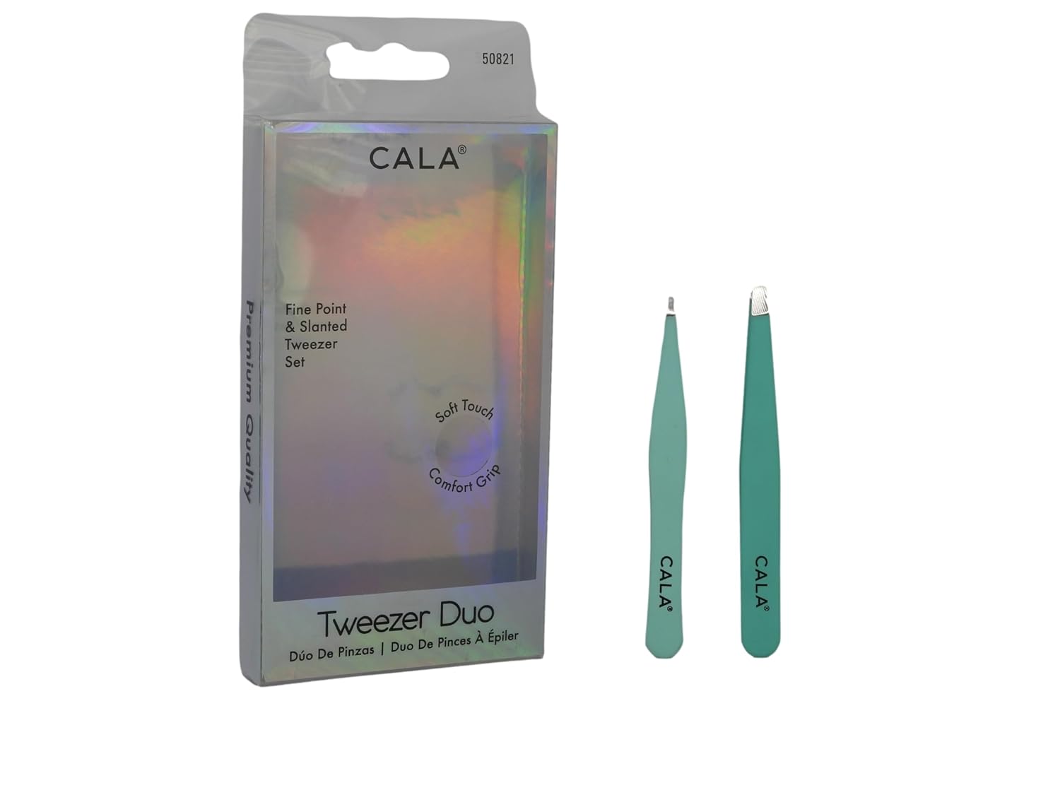 Cala Soft Touch Mint Tweezer Duo : Beauty & Personal Care