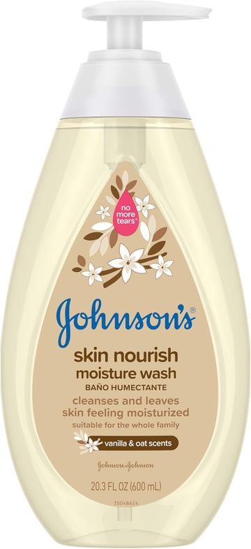 Johnson'S Skin Nourishing Moisture Baby Body Wash With Aloe Scent & Vitamin E, Hypoallergenic & Tear Free Bath Wash For The Whole Family, Paraben- & Sulfate-Free, 20.3 Fl. Oz