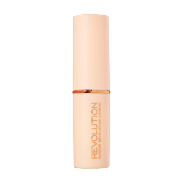 Makeup Revolution Fast Base Stick Foundation, Contour & Highlight, Flawless Skin & Matte Finish, F3 For Fair Skin Tones With Pink Undertone, Vegan & Cruelty-Free, 0.21 Oz