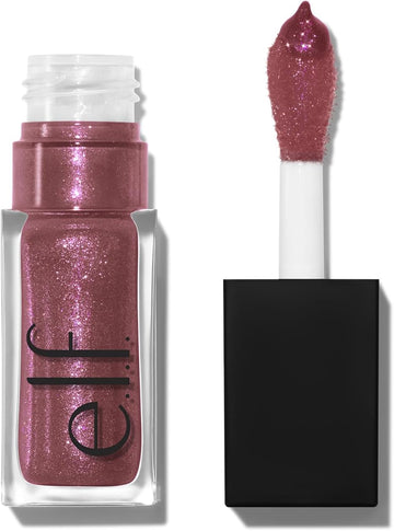 E.L.F. Glow Reviver Lip Oil Glimmer, Nourishing Tinted Lip Oil For A High-Shine Finish, Infused With Jojoba Oil, Vegan & Cruelty-Free, Chocoluxe