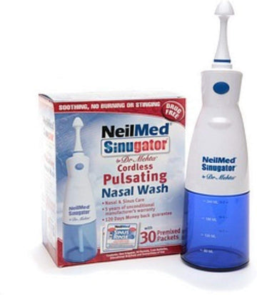 NeilMed Sinugator Cordless Pulsating Nasal Wash with 30 Premixed Packets 1 kit (Pack of 2) : Health & Household