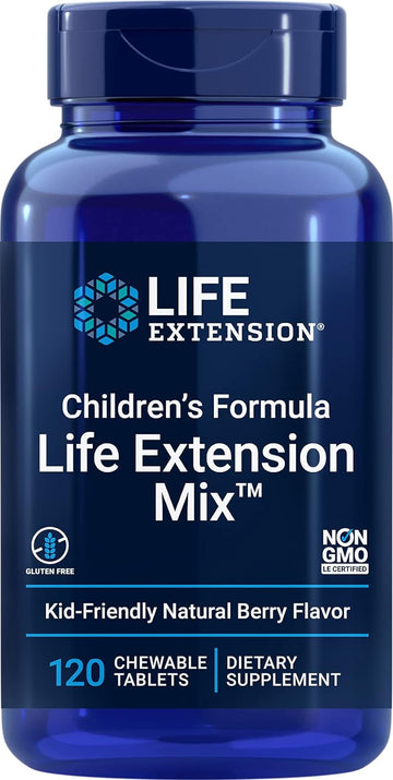 Life Extension Children'S Formula Mix Berry-Flavored, Kid-Friendly Chewable Multivitamin  Gluten-Free, Non-Gmo  120 Chewable Tablets