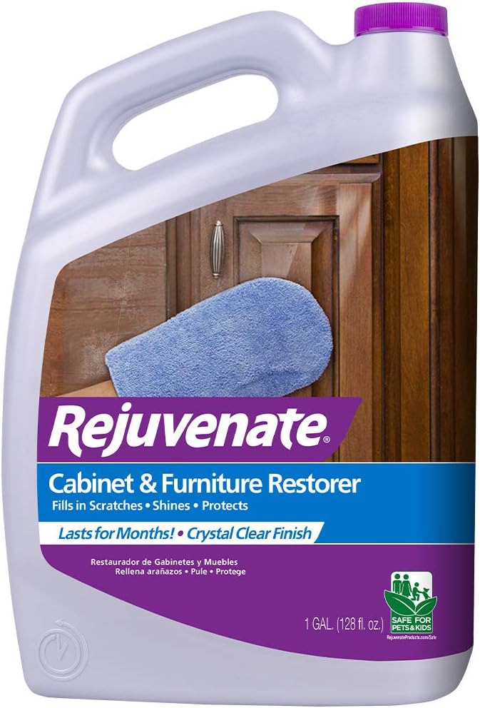 Rejuvenate Cabinet & Furniture Restorer Fills in Scratches Seals and Protects Cabinetry, Furniture, Wall Paneling