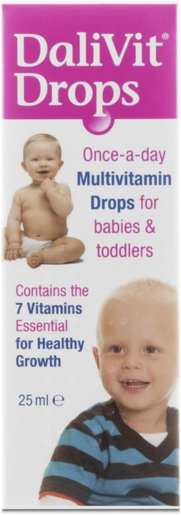 Dalivit Drops | Multivitamin Drops Contain 7 Essential Vitamins For Healthy Growth And Development | Specially Formulated For Infants And Children | Peanut/Nut And Soya Free | 20Ml