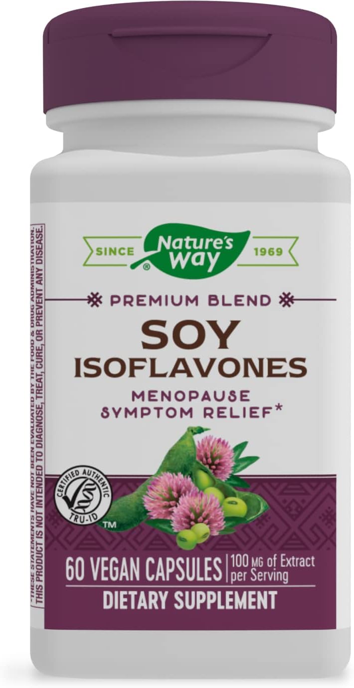 Nature'S Way Soy Isoflavones, Menopause Symptom Relief Support*, 100Mg Of Soybean Extract Per Serving, 60 Vegan Capsules