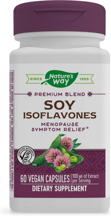 Nature'S Way Soy Isoflavones, Menopause Symptom Relief Support*, 100Mg Of Soybean Extract Per Serving, 60 Vegan Capsules