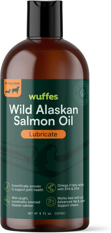 Wuffes Wild Alaskan Salmon Oil For Dogs - Natural Epa & Dha Fatty Acids And Omega 3 For Canines, Healthy Skin And Coat, Joint Support, Reduced Allergic Response - 100% Pure Fish Oil For Pets - 16 Oz