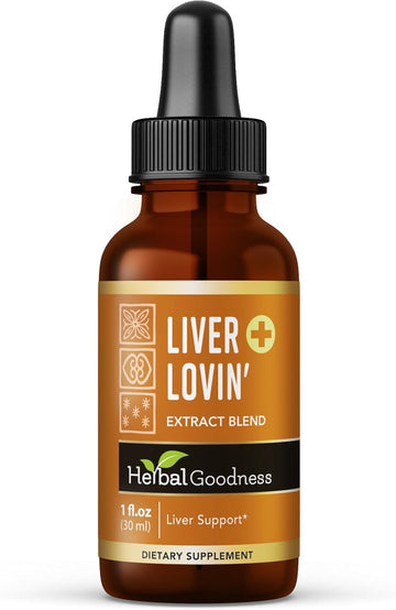 Liver Lovin 1Oz - Premium Liver Cleanse Detox Herbal Health Formula - Formulated With Milk Thistle Chanca Piedra & More Organic Herbs, Liver Vitamins Liquid Drops - Limpieza De Higado Graso - 1 Bottle