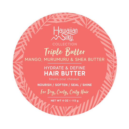 Hawaiian Silky Mango and Murumuru Butter Hair Butter, 4 fl oz with Shea Butter for Nourish, Soften, Seal & Shine | Hydrate and Define | Hawaiian Silky Triple Butter Collection