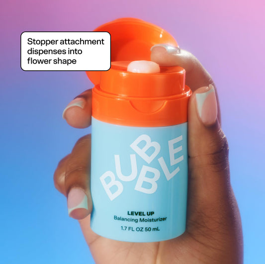 Bubble Skincare Level Up Gel Face Moisturizer For Oily Skin - Balancing + Hydrating Face Lotion With Niacinamide + Zinc To Improve Texture + Reduce Shine - Daily Lightweight Facial Moisturizer (50Ml)