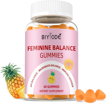 Premium Feminine Balance Gummies For Women: Ph Balance & Vaginal Health Support With Probiotic Pineapple Gummies Sugar Free Vegan Non-Gmo 60 Counts