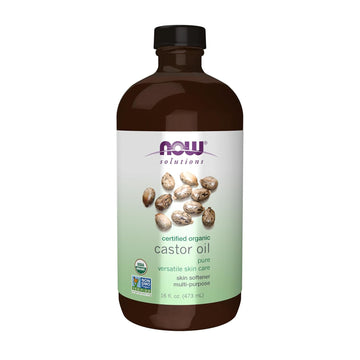Now Solutions, Organic Castor Oil, 100% Pure Versatile Skin Care, Multi-Purpose Skin Softener, 8-Ounce