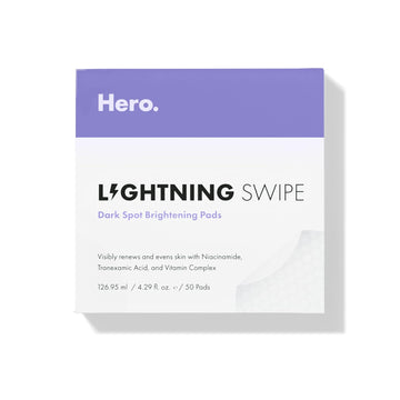 Hero Cosmetics Lightning Swipe - Brightening Serum Pads For Fading Post-Blemish Dark Spots With Botanicals - Fragrance And Paraben Free (50 Count)