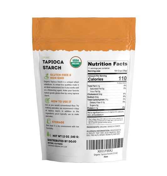 Kate Naturals Tapioca Starch Flour For Baking, Cooking & Boba Pearls (12Oz, Organic, Non-Gmo, Gluten Free)