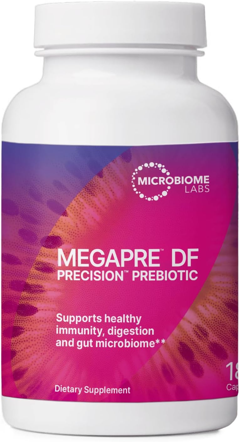 Microbiome Labs Megapre Df - Dairy Free Prebiotic Supplement - Digestion Supplement To Support Bifidobacteria + Muciniphila - Prebiotic Fiber For Gut Health & Optimal Digestion (180 Capsules)