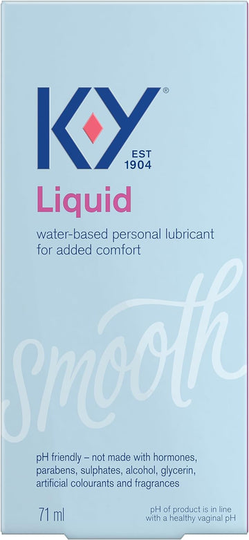 K-Y Water Based Lube Liquid 2.4 Fl Oz Adult Toy Friendly Personal Lubricant For Couples, Men, Women, Massage Pleasure Enhancer, Vaginal Moisturizer, Ph Balanced, Paraben Free, Latex Condom Compatible