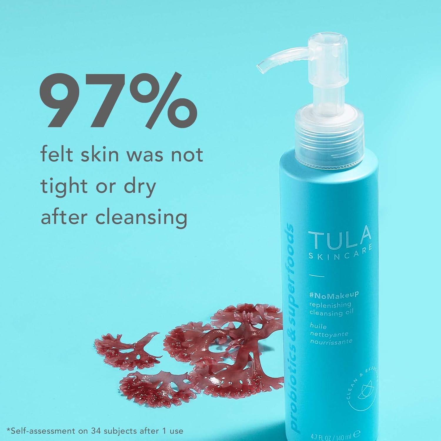 TULA Skin Care #nomakeup Replenishing Cleansing Oil - Oil Cleanser and Makeup Remover, Gently Clean and Remove Stubborn Makeup and Residue, 4.7 oz. : Beauty & Personal Care