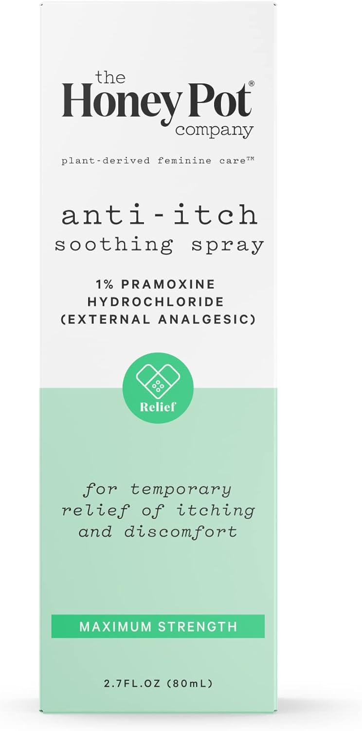 The Honey Pot Company - Feminine Anti-Itch Spray -at Home or On The Go Medicated Spray to Relieve Itch and Irritation. Maximum Strength - 2.71 fl. Oz. : Health & Household