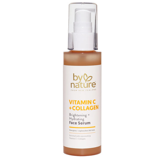 By Nature Vitamin C + Collagen Face Serum - Restore and Energize Tired Skin with Brightening Vitamin C, Plumping Collagen, Plus Texture Enhancing Turmeric - Premium Skin Care Serum for Face - 3.