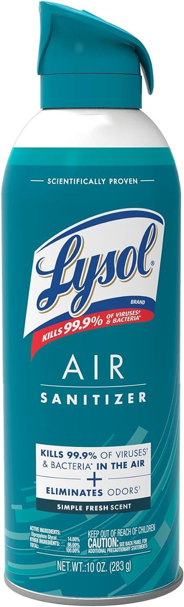 LYSOL Air Sanitizer Spray, For Air Sanitization and Odor Elimination, Simple Fresh, 10 Fl. Oz