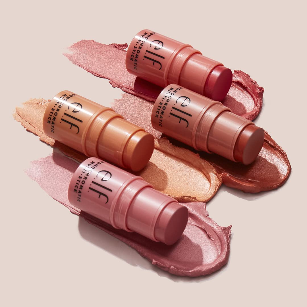 E.L.F. Monochromatic Multi Stick, Travel-Sized Luxuriously Creamy & Blendable Color For Eyes, Lips & Cheeks, Vegan & Cruelty-Free, Glimmering Guava, 0.17 Oz
