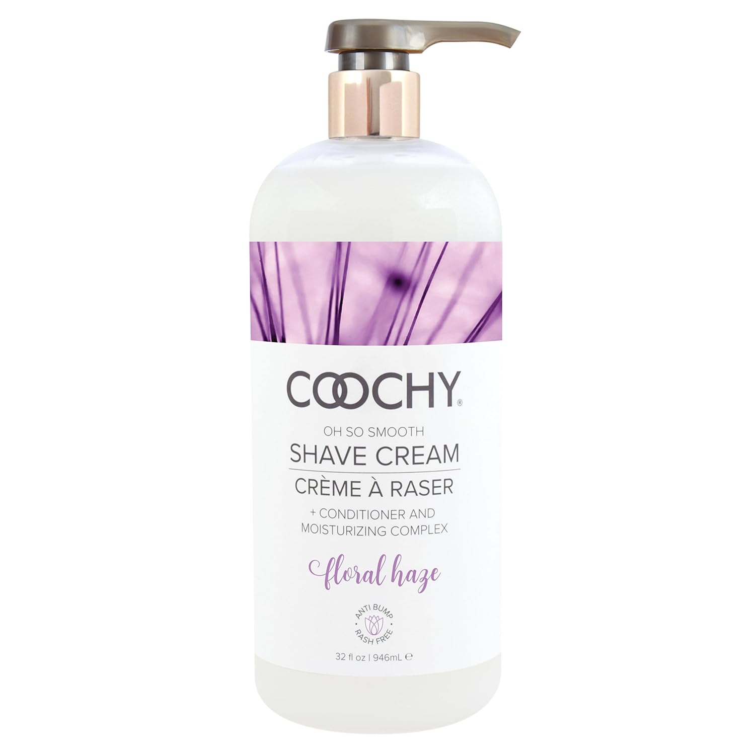 Coochy Shave Cream - Moisturizing Shave Lotion - Gentle Intimate Shaving Cream - For Bikini Area, Underarms, Legs & More - Rash-Free, Hydrating Formula - Floral Haze, 32 Oz