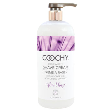 Coochy Shave Cream - Moisturizing Shave Lotion - Gentle Intimate Shaving Cream - For Bikini Area, Underarms, Legs & More - Rash-Free, Hydrating Formula - Floral Haze, 32 Oz