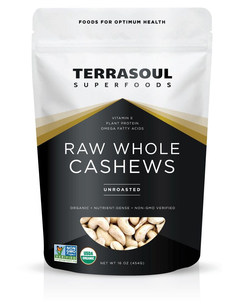 Terrasoul Superfoods Organic Raw Cashews, 16 Oz, Premium Quality for Snacking, Baking, and Culinary Creations