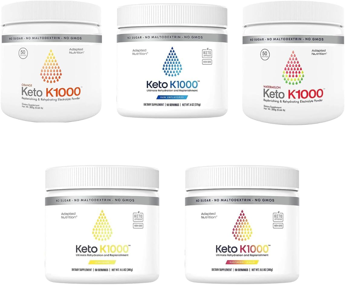 Hi-Lyte Keto K1000 Electoryle Powder 5 Pack Bundle | Hydration Supplement Drink Mix | No Maltodextrin Or Sugar | Boost Enerergy & Beat Leg Cramps